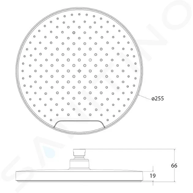 SAPHO DOUCHES  HOOFDDOUCHE, DIAMETER 26 CM, MAT ZWART SK151B